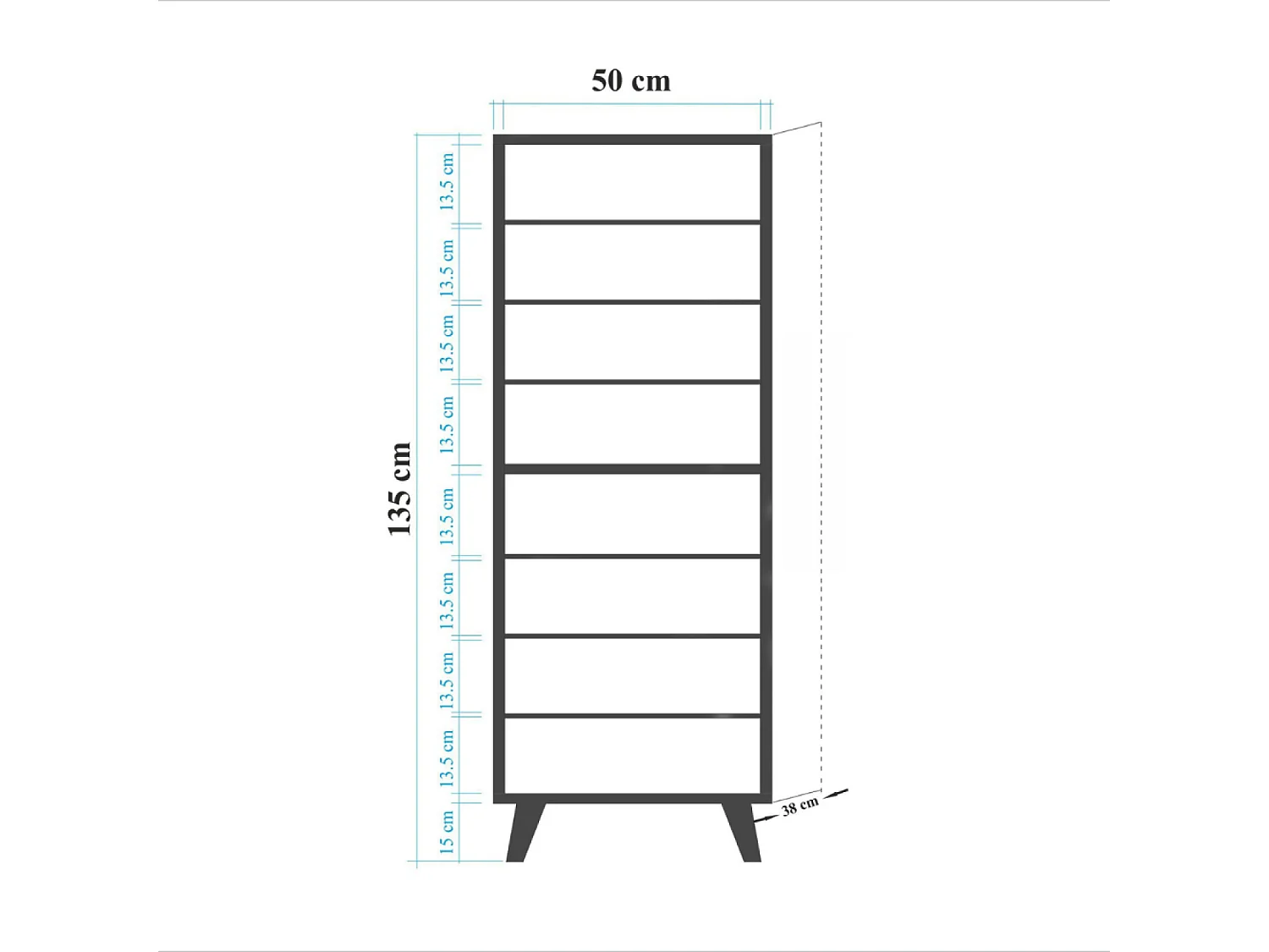 Meuble à chaussures en bois - 8 rangements LOYA