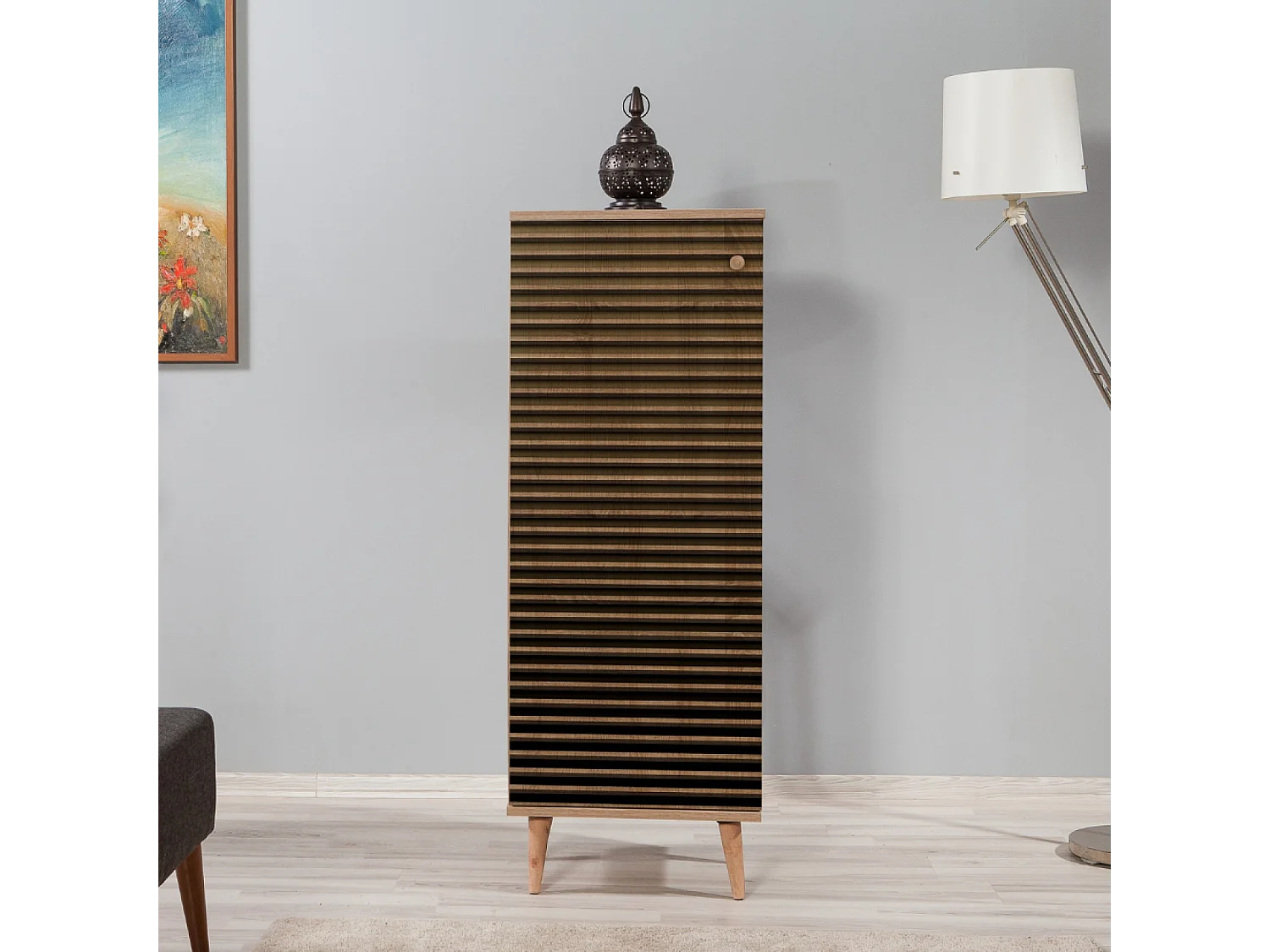 Meuble à chaussures en bois - 8 rangements LOYA