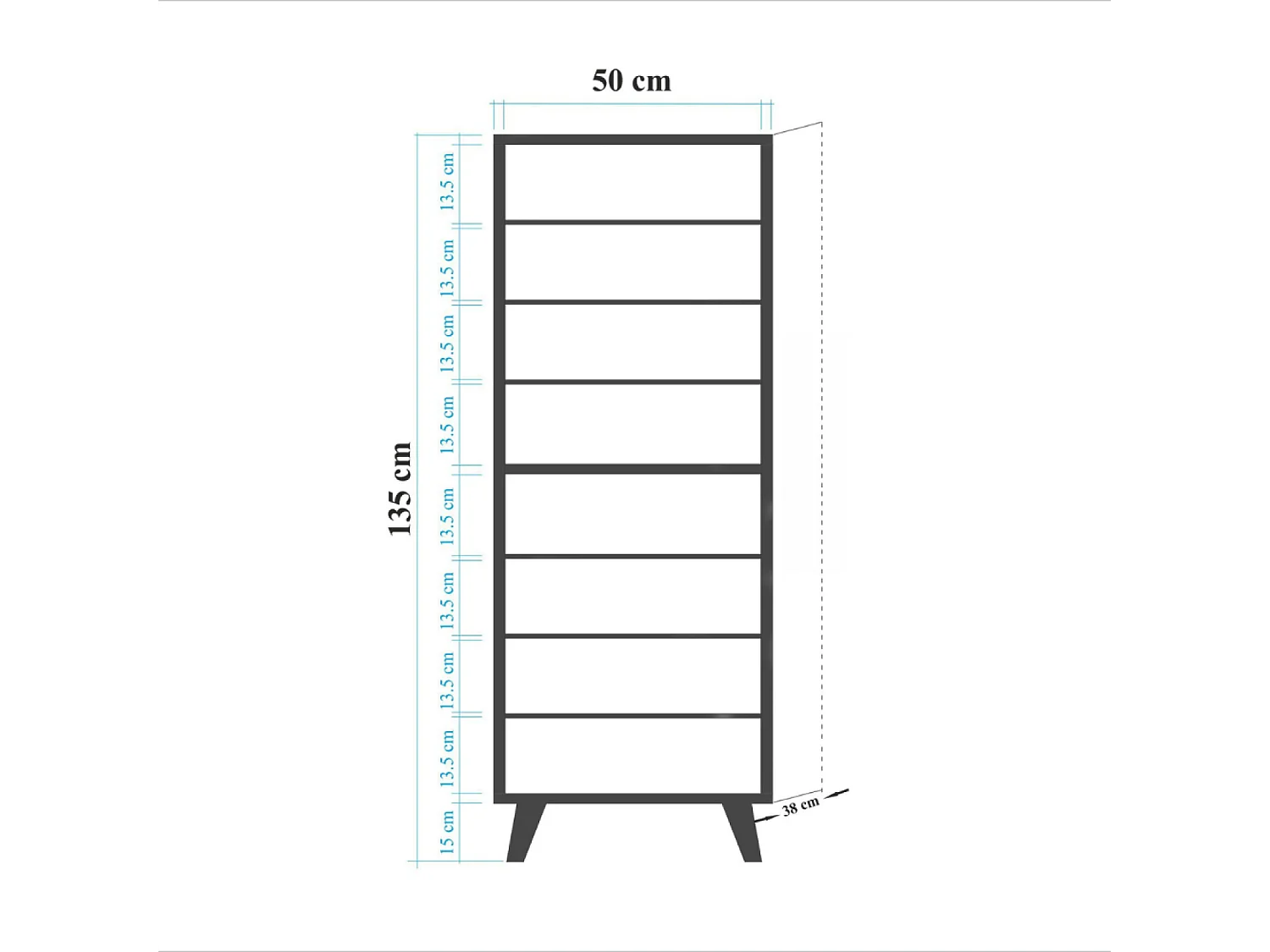 Meuble à chaussures en bois - 8 rangements LOYA