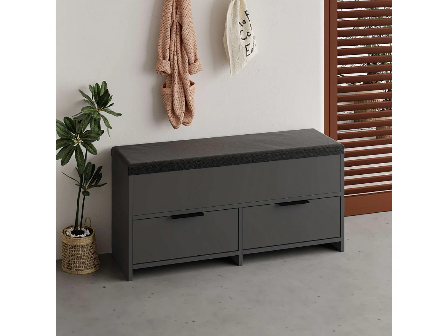 Móvel para Sapatos Preto Antracite 4 Arrumações