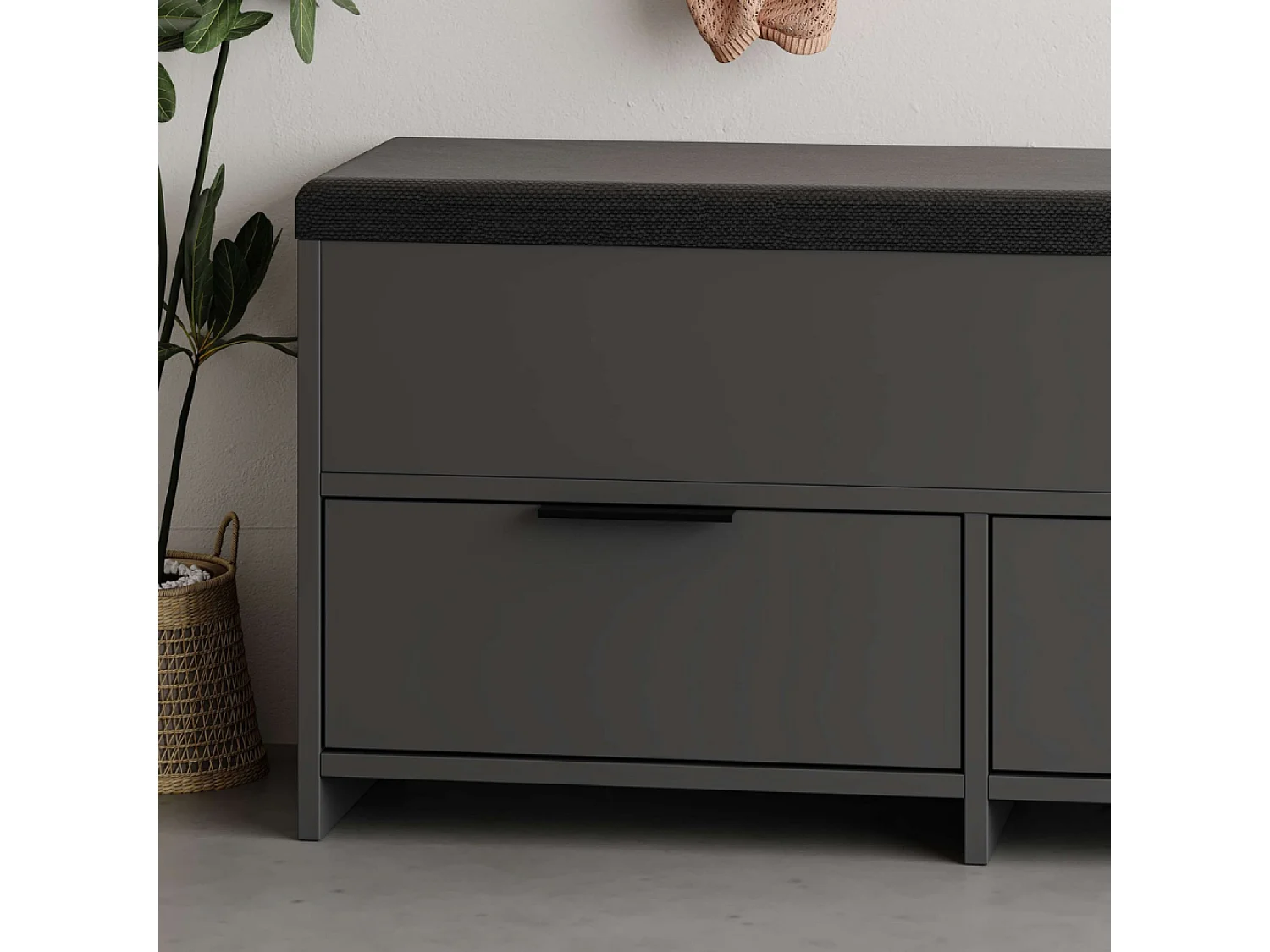 Móvel para Sapatos Preto Antracite 4 Arrumações