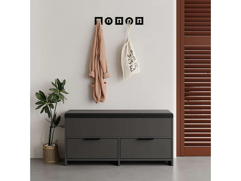 Móvel para Sapatos Preto Antracite 4 Arrumações