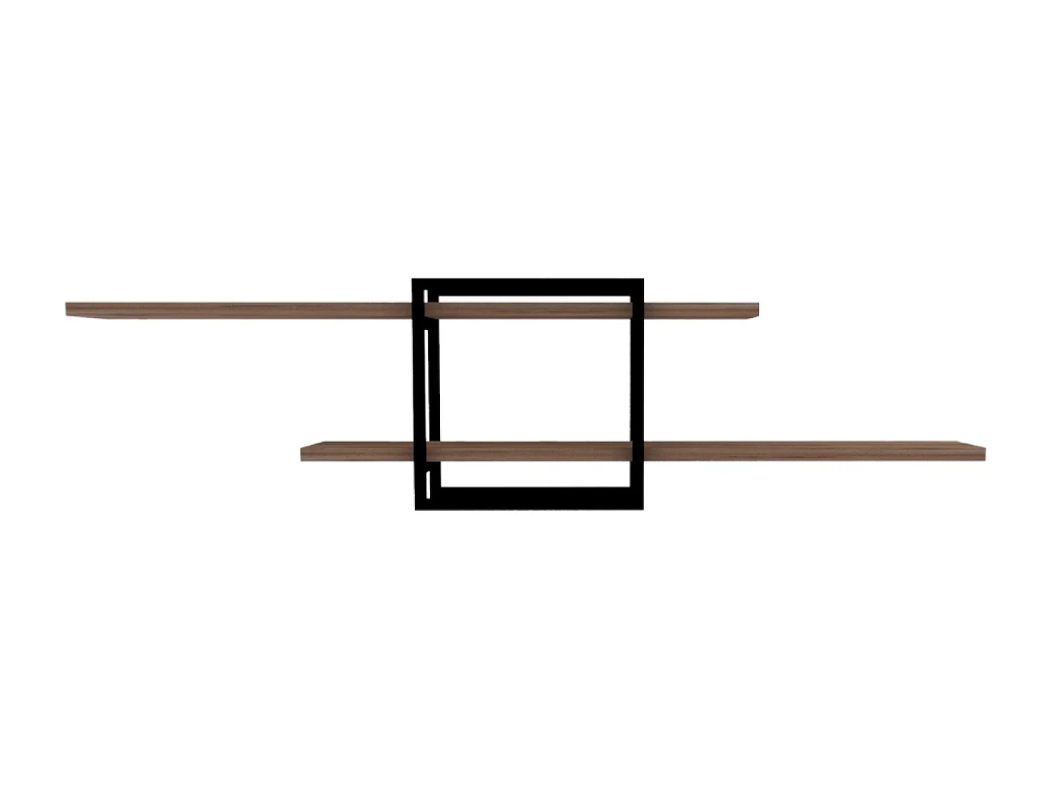 Etagère murale design - 2 rangements - bois et noir PARO