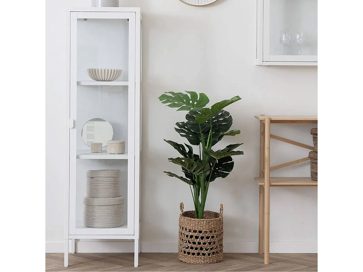 LOBAK - Lot de 3 paniers ronds en jonc de mer naturel