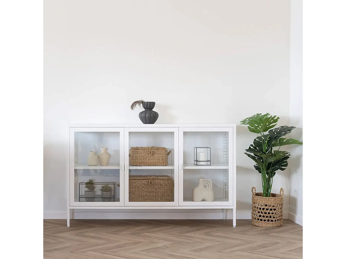 MARINELI - Lot de 2 paniers en jonc de mer et tige métal pour ouverture couvercles