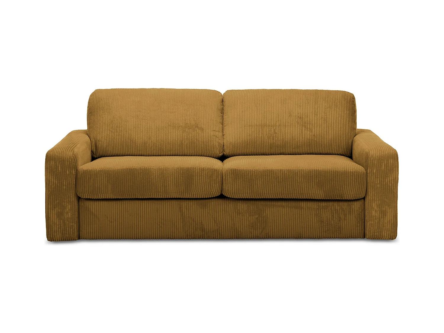 Canapé 3 places convertible en Velours côtelé - moutarde - NONA