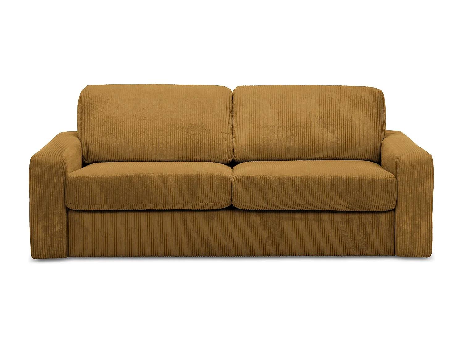 Canapé 3 places convertible en Velours côtelé - moutarde - NONA