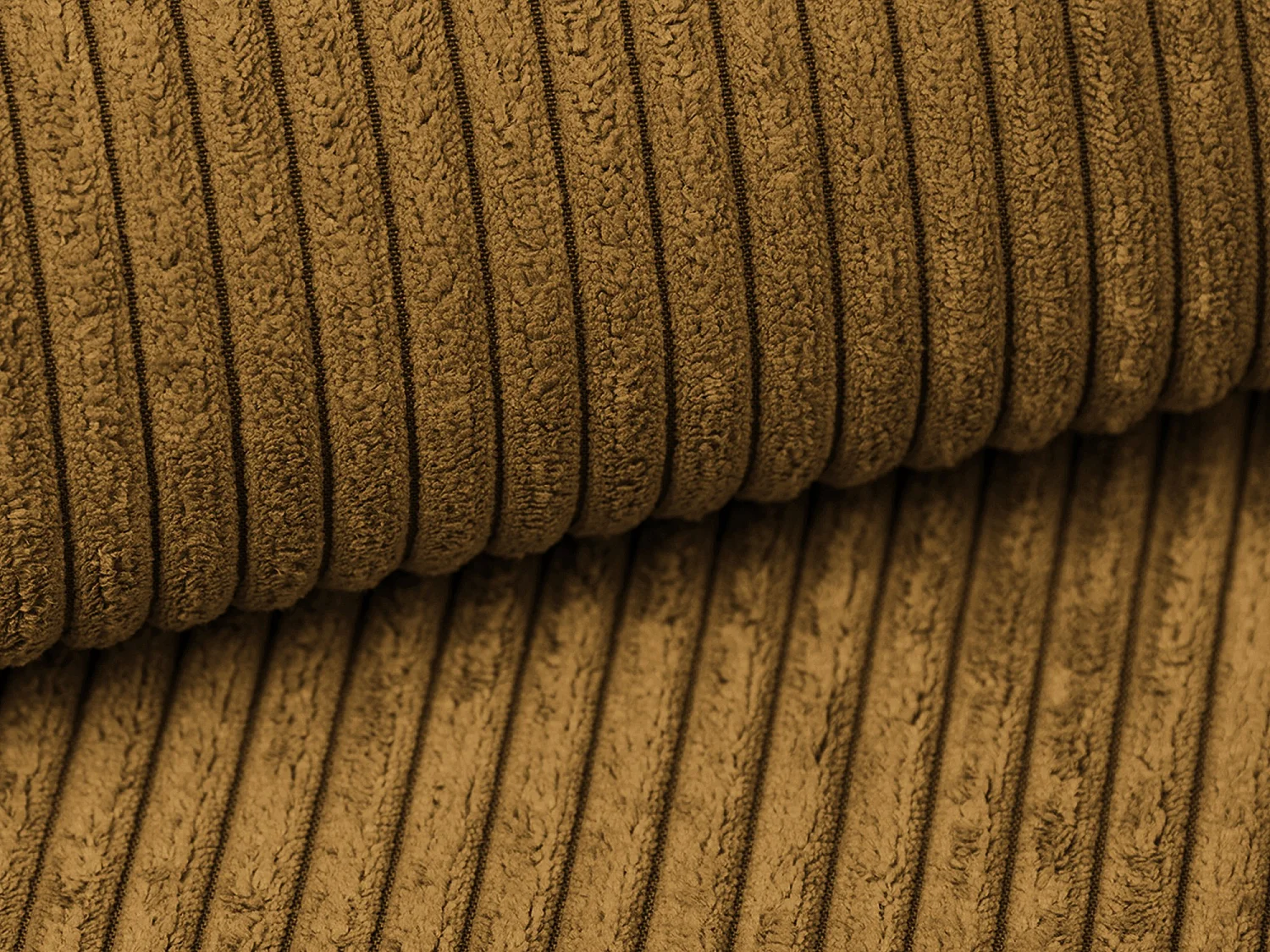 Canapé 3 places convertible en Velours côtelé - moutarde - NONA