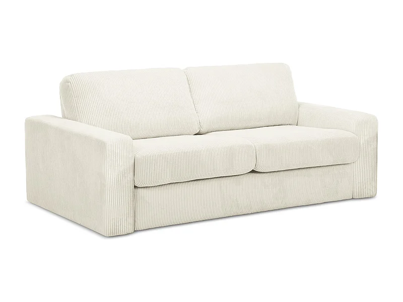 3-Sitzer Sofa mit Schlaffunktion - - Cord - Hell beige - NONA