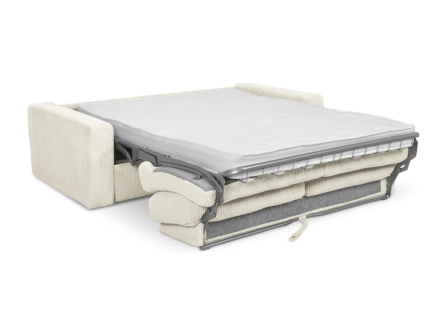 Canapé 3 places convertible en Velours côtelé - beige clair - NONA