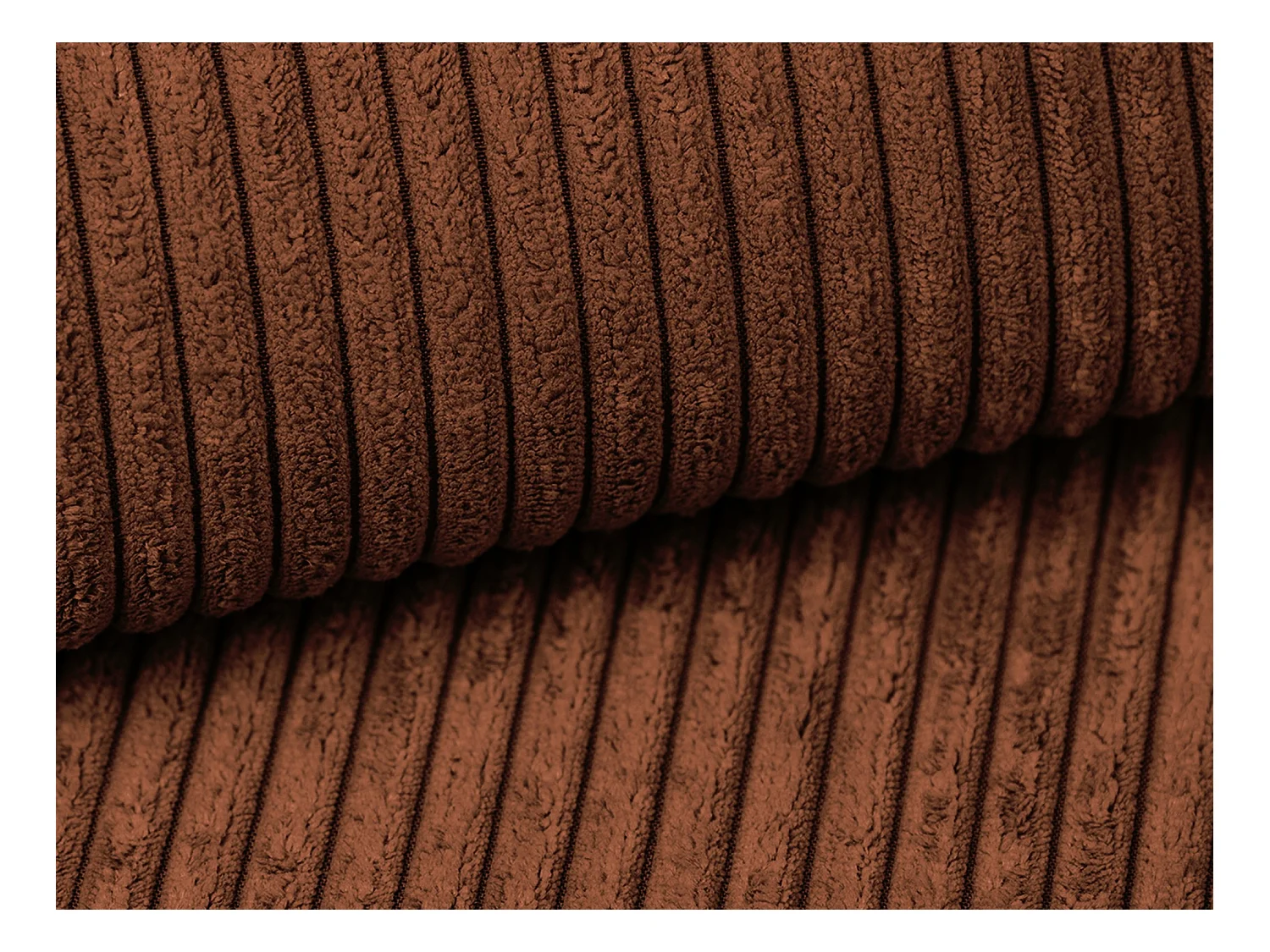 3-Sitzer Sofa mit Schlaffunktion - - Cord - Terrakotta - NONA