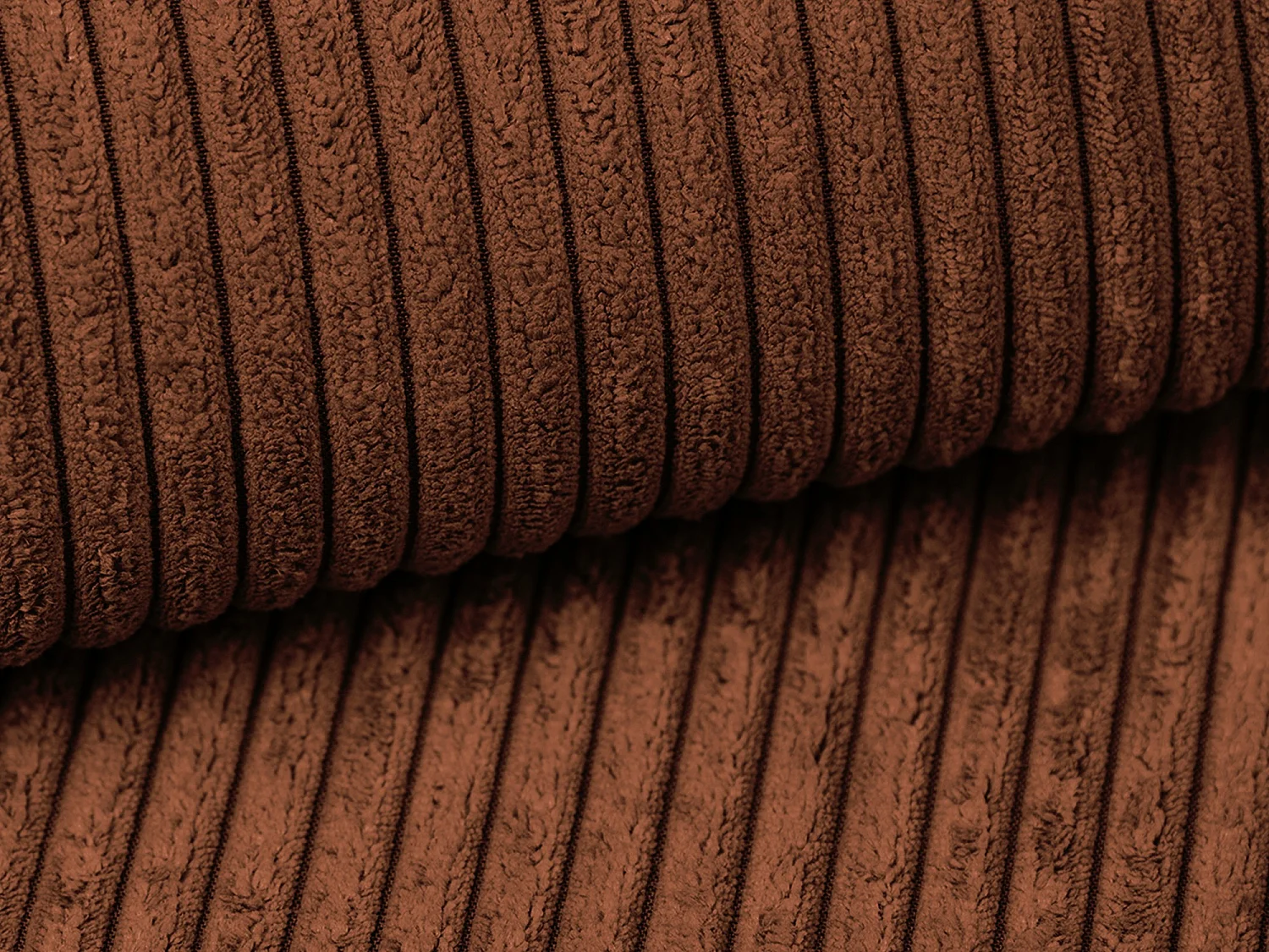 3-Sitzer Sofa mit Schlaffunktion - - Cord - Terrakotta - NONA