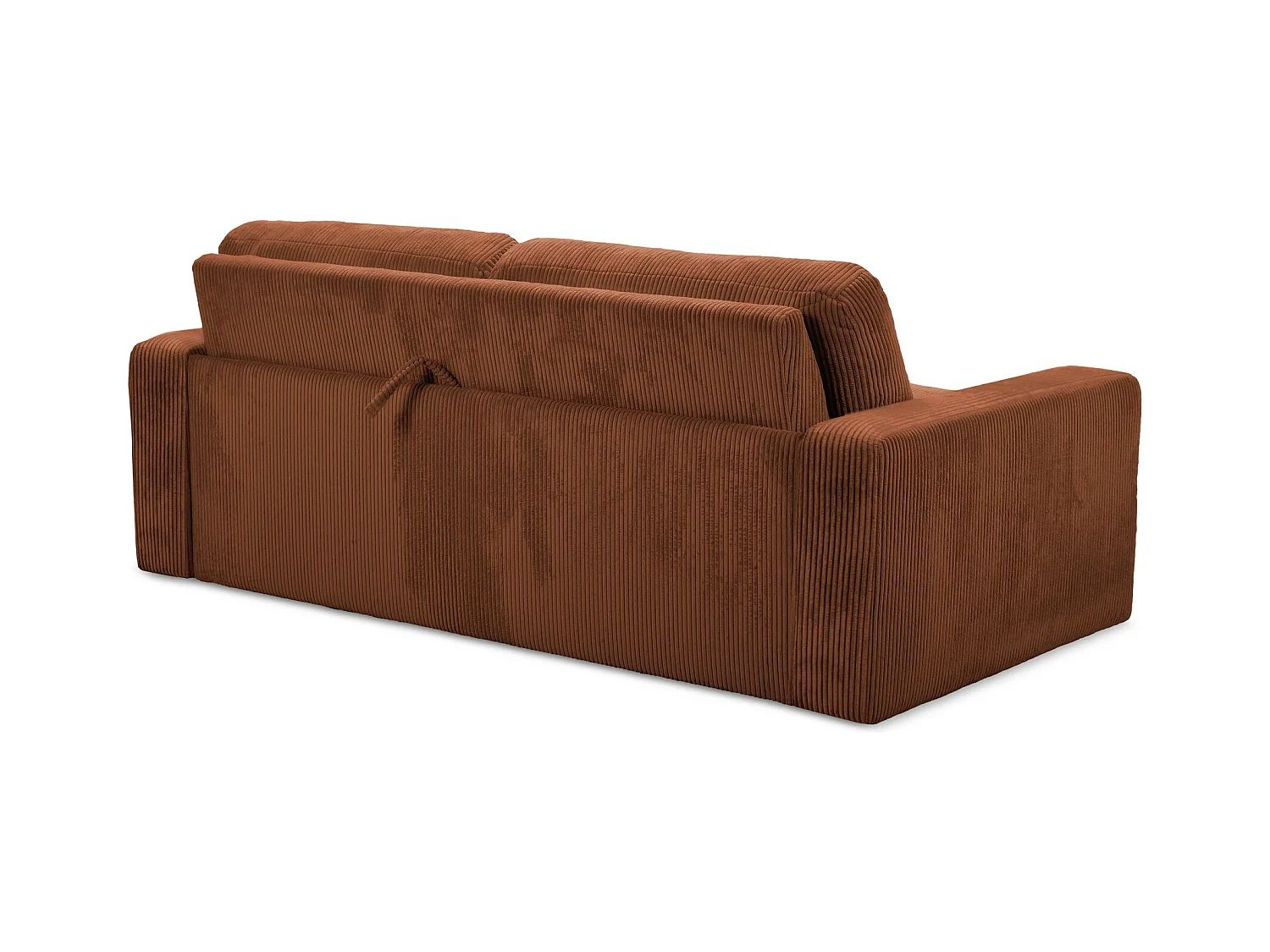 Sofá cama de 3 plazas de tela pana terracota - NONA