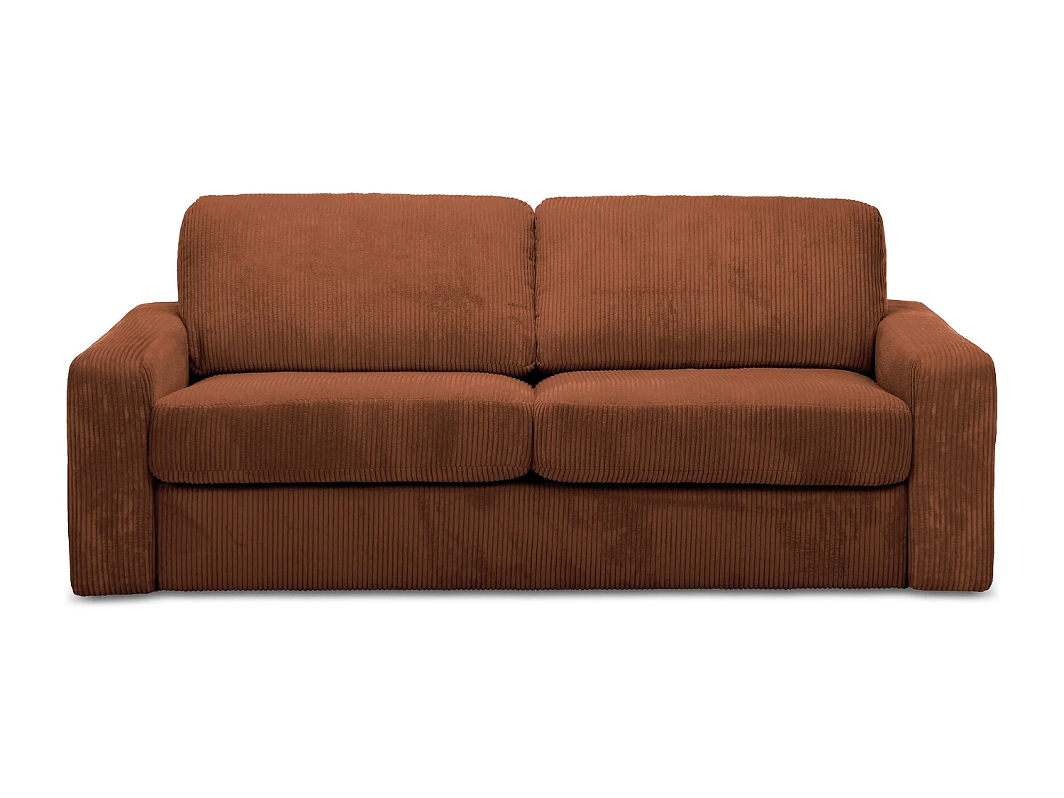 Canapé 3 places convertible en Velours côtelé - terre cuite - NONA