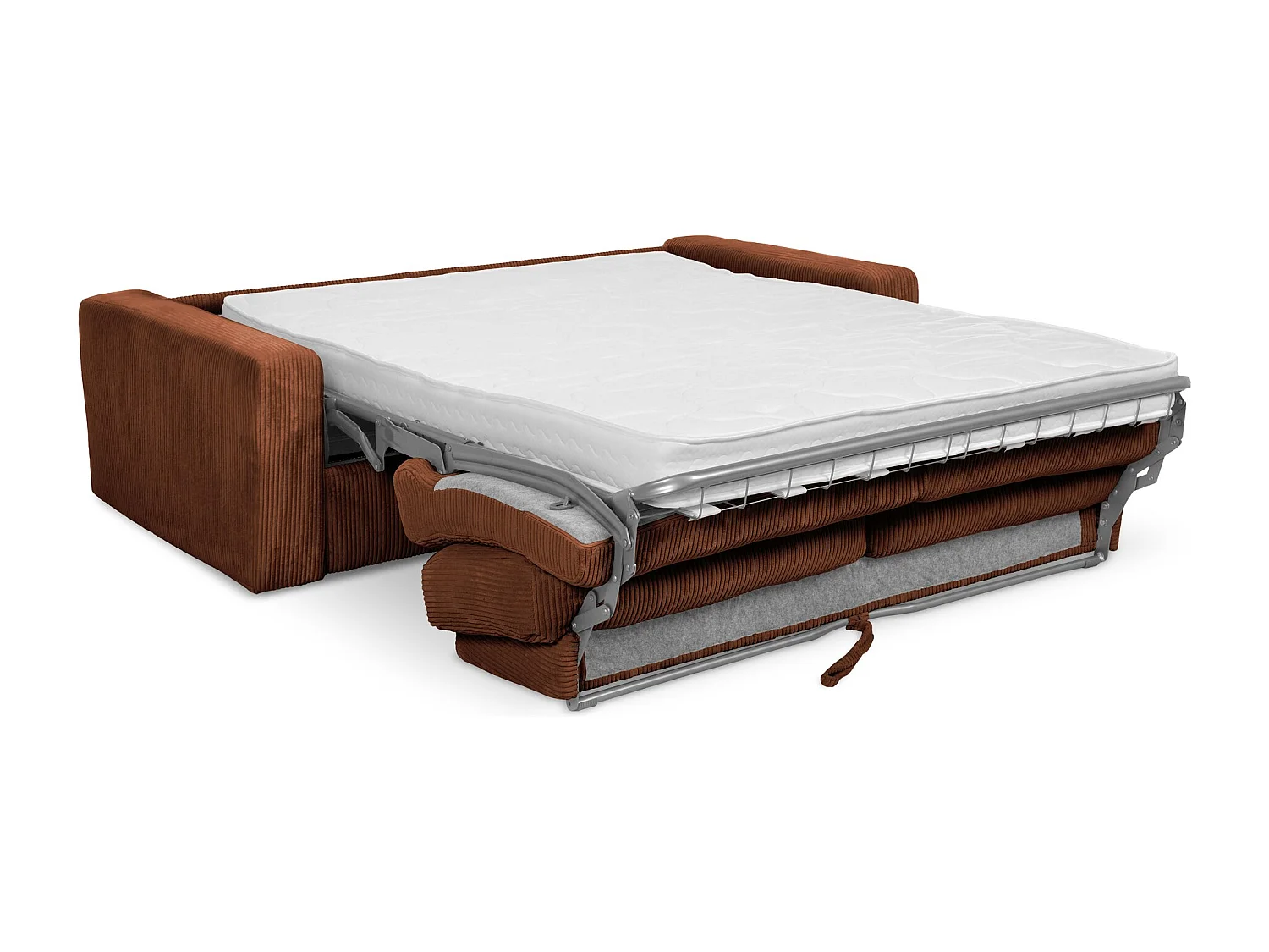 Canapé 3 places convertible en Velours côtelé - terre cuite - NONA