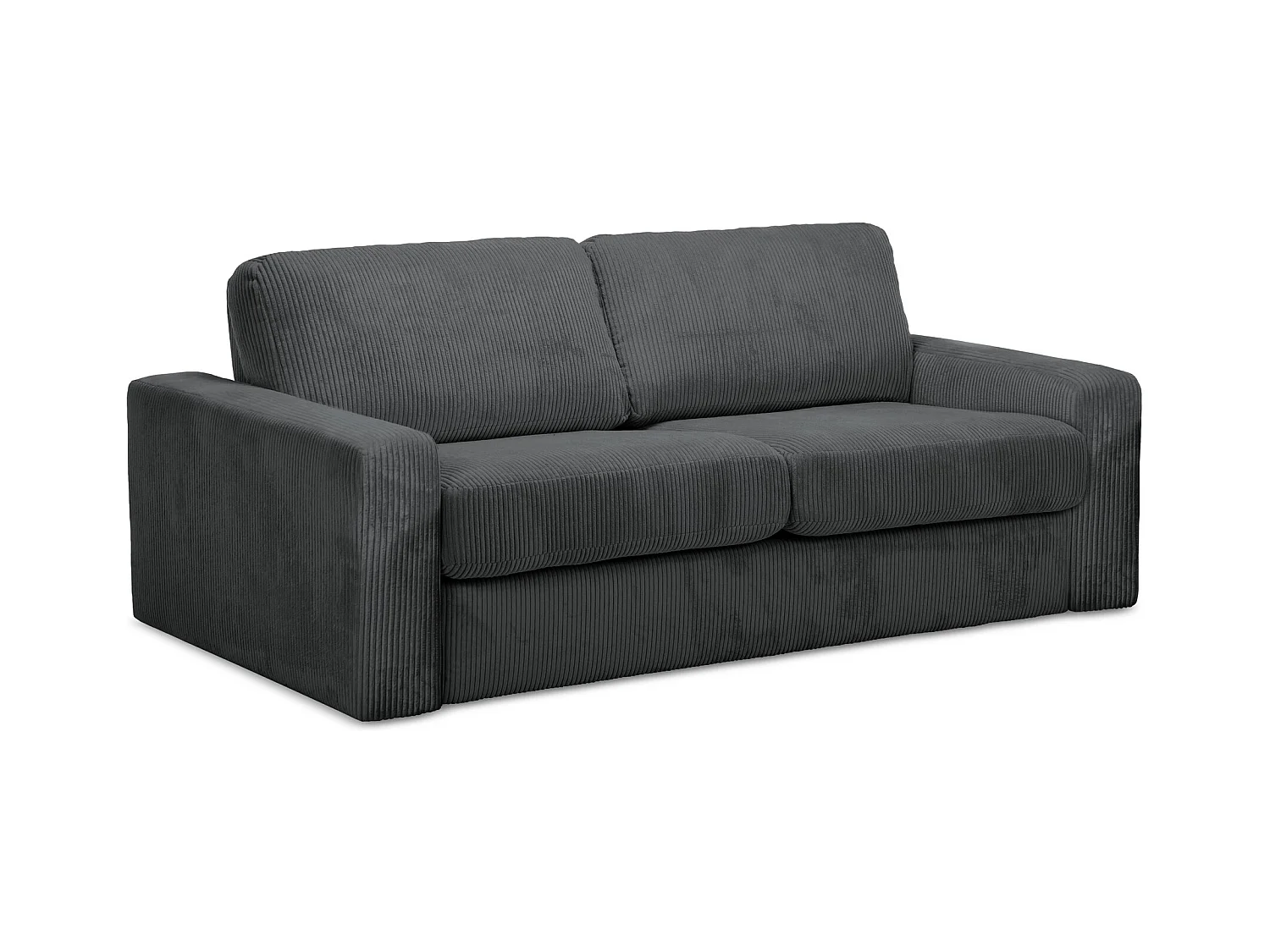 3-Sitzer Sofa mit Schlaffunktion - - Cord - Dunkelgrau - NONA