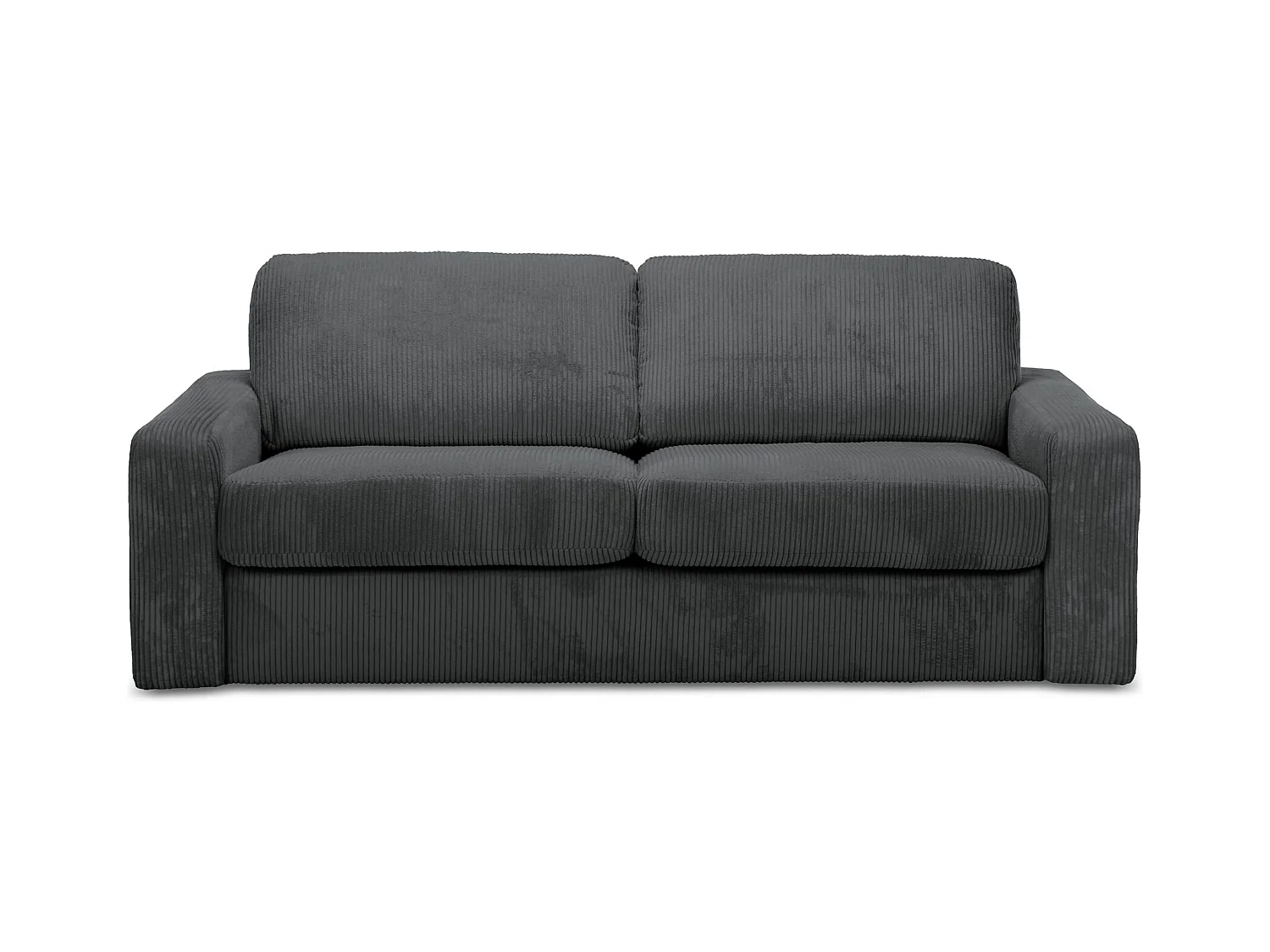3-Sitzer Sofa mit Schlaffunktion - - Cord - Dunkelgrau - NONA