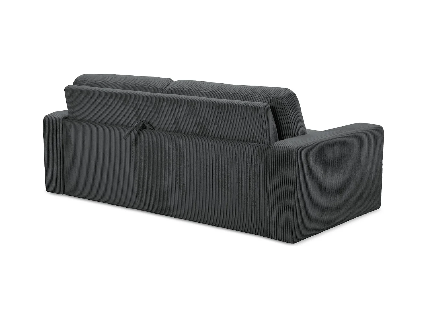 3-Sitzer Sofa mit Schlaffunktion - - Cord - Dunkelgrau - NONA
