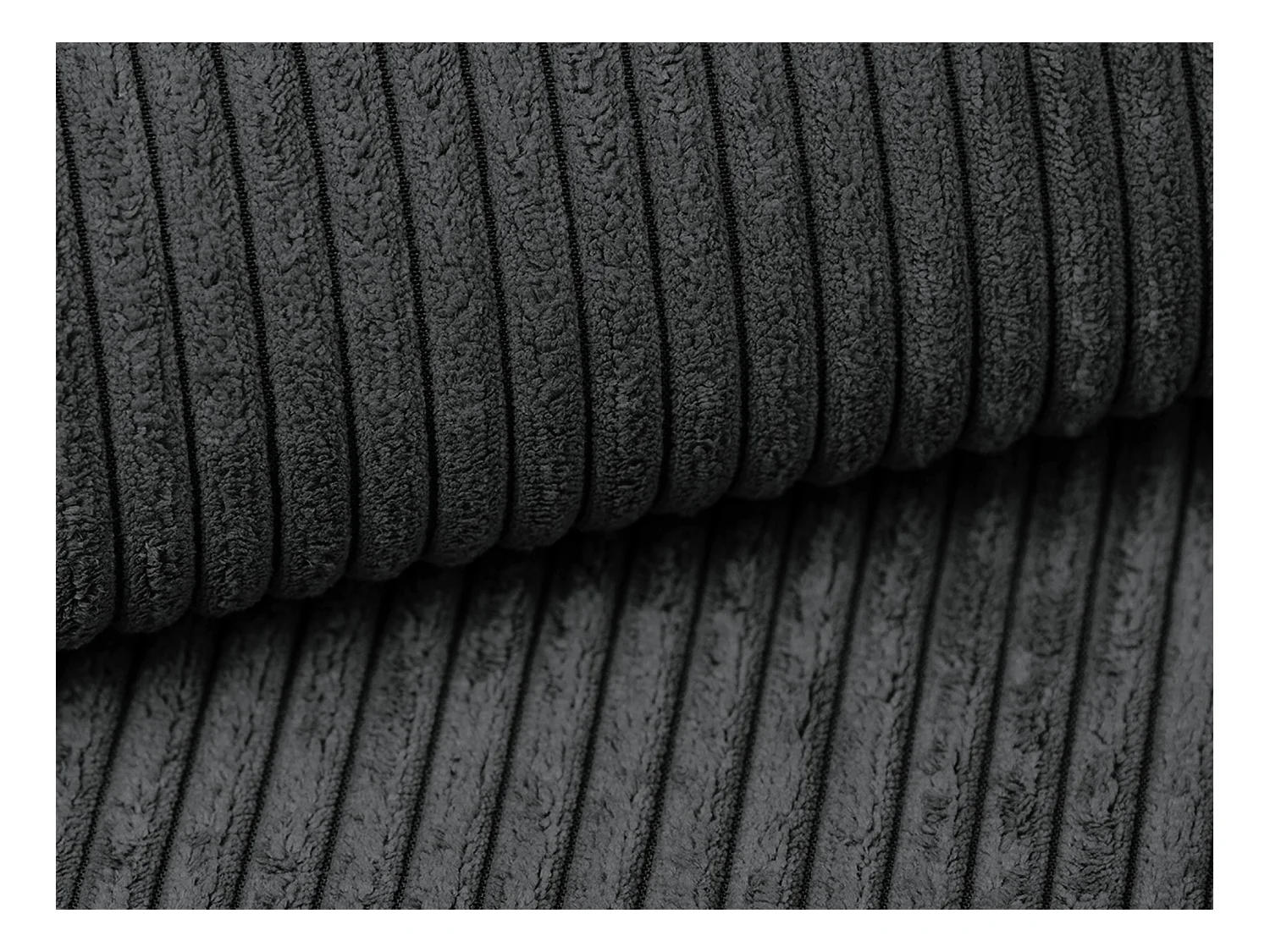 3-Sitzer Sofa mit Schlaffunktion - - Cord - Dunkelgrau - NONA