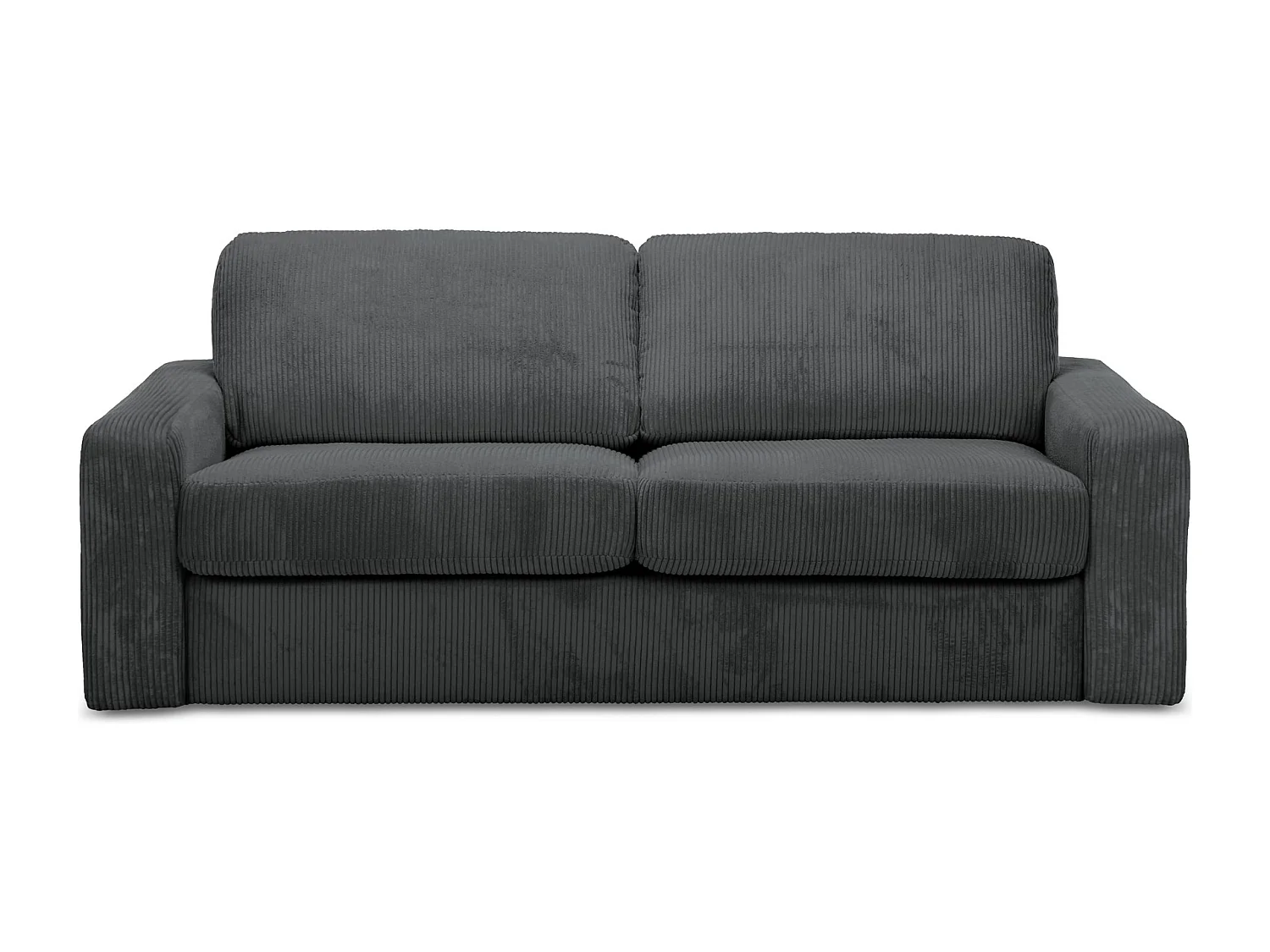 Canapé 3 places convertible en Velours côtelé - gris foncé - NONA