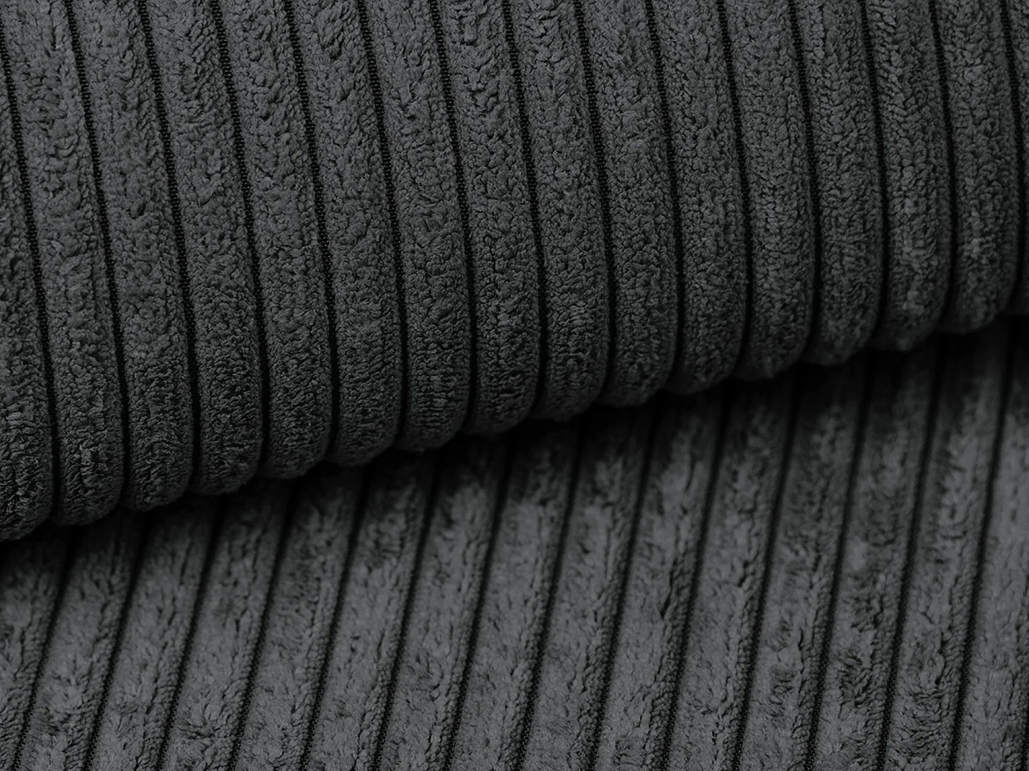 Canapé 3 places convertible en Velours côtelé - gris foncé - NONA