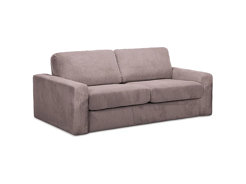 Kanapa 3-osobowa z funkcją spania - z tkaniny sztruksowej - brudny róż - NONA