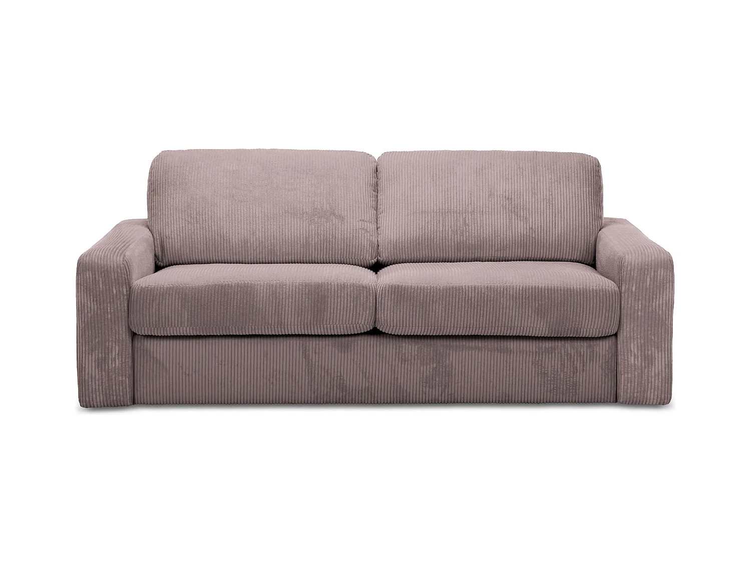 Driezits-slaapbank van gedempt roze ribfluweel - NONA