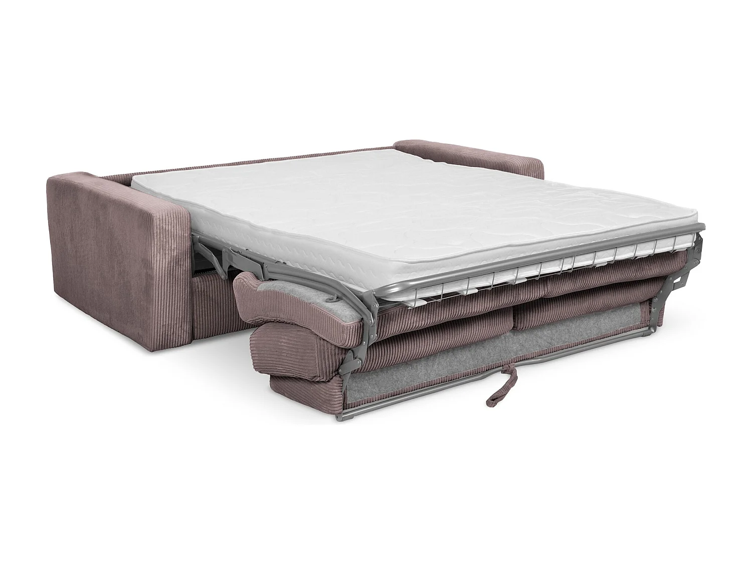 Canapé 3 places convertible en Velours côtelé - rose sourd - NONA