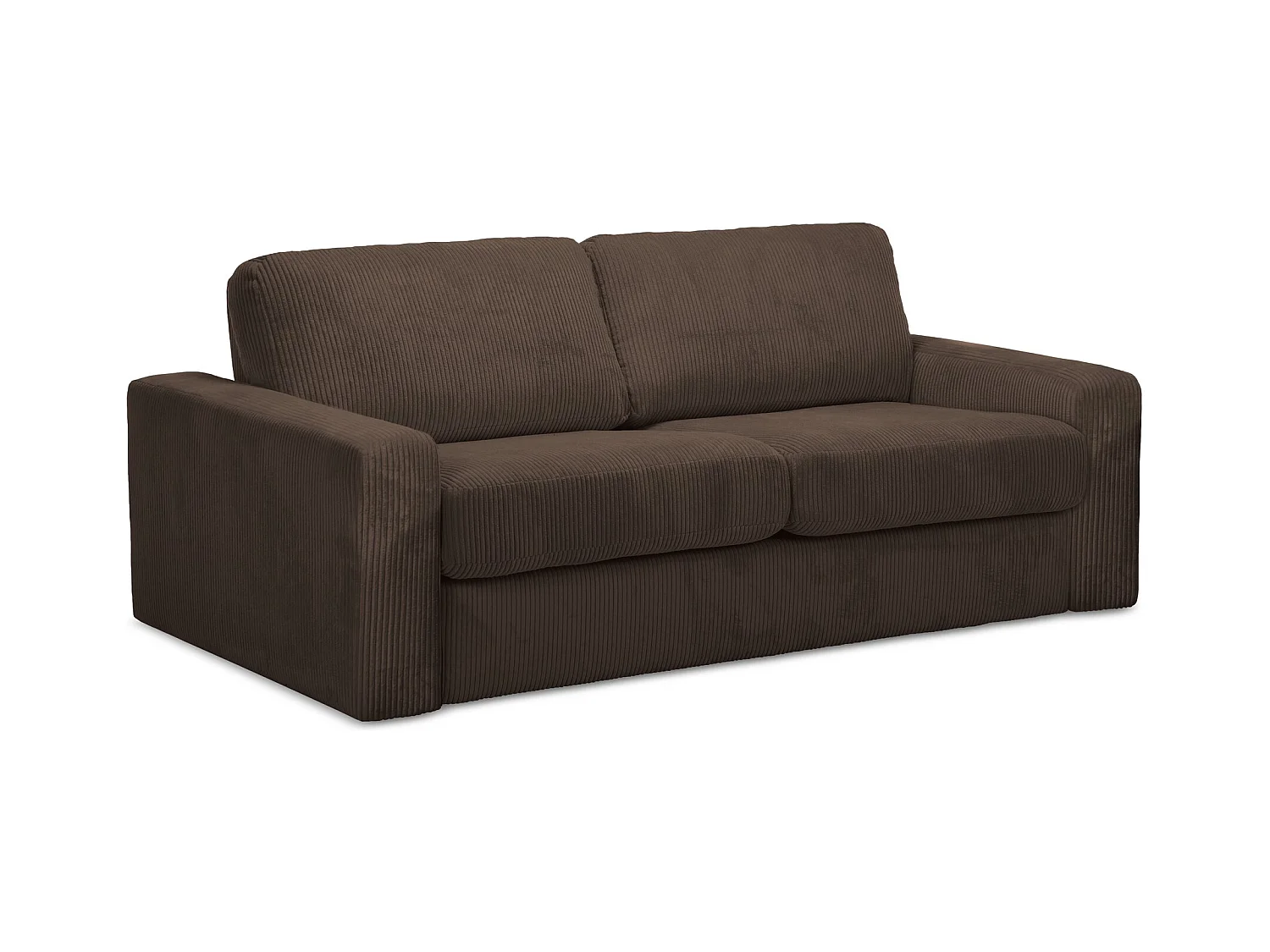 3-Sitzer Sofa mit Schlaffunktion - - Cord - Schokolade - NONA