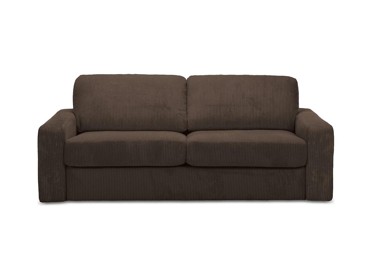 3-Sitzer Sofa mit Schlaffunktion - - Cord - Schokolade - NONA