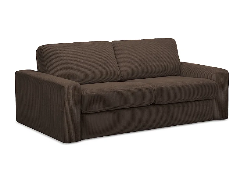3-Sitzer Sofa mit Schlaffunktion - - Cord - Schokolade - NONA