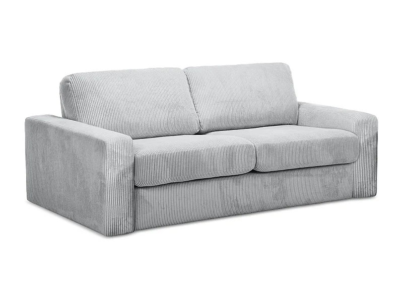 3-Sitzer Sofa mit Schlaffunktion - - Cord - Hellgrau - NONA