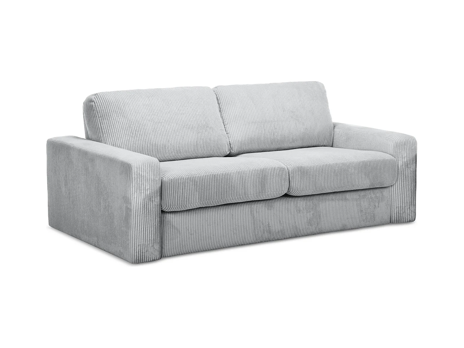 3-Sitzer Sofa mit Schlaffunktion - - Cord - Hellgrau - NONA