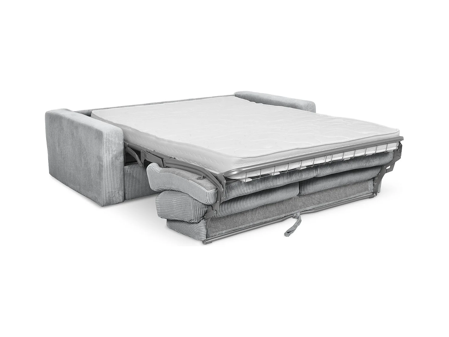 3-Sitzer Sofa mit Schlaffunktion - - Cord - Hellgrau - NONA