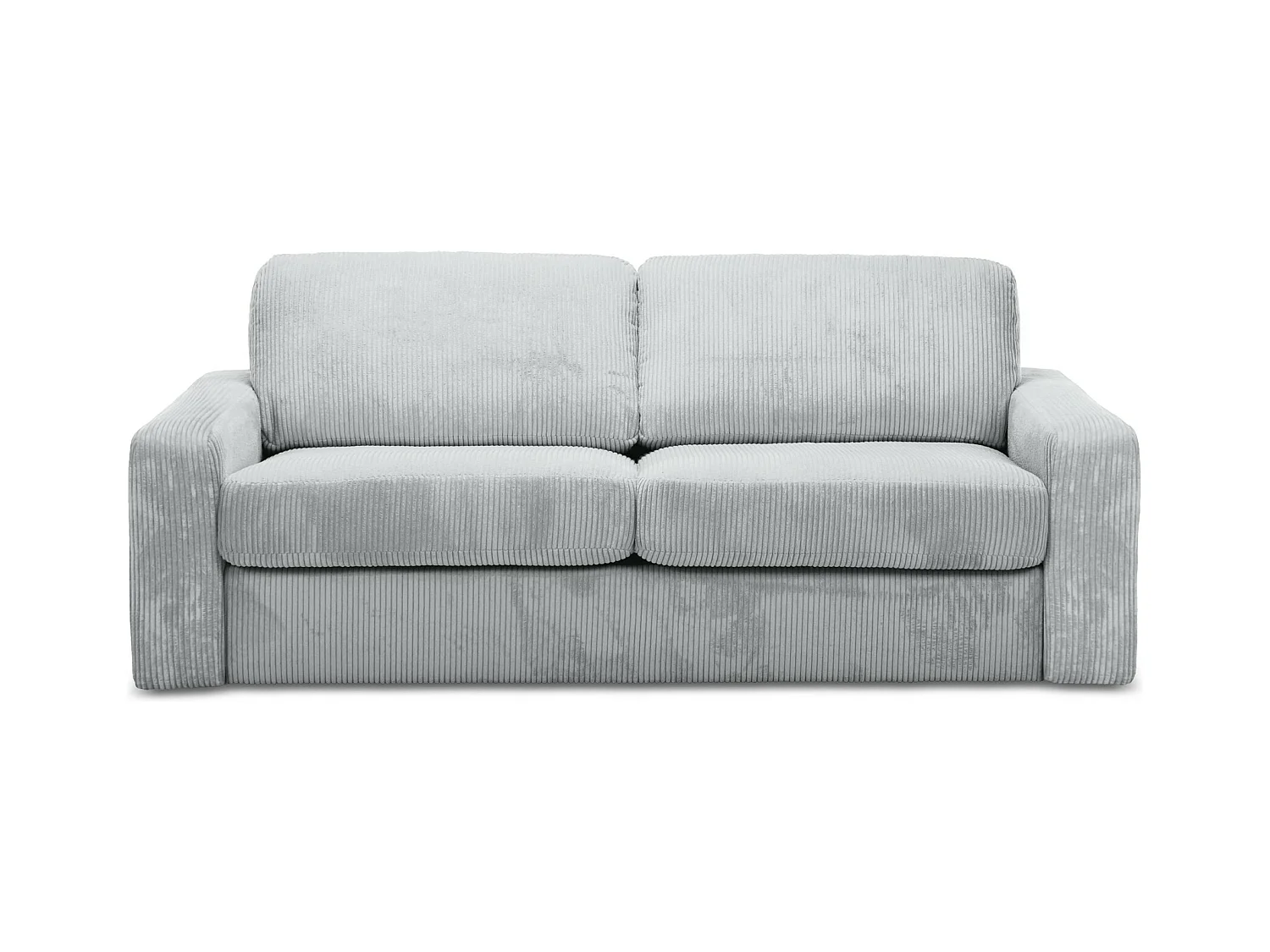 Canapé 3 places convertible en Velours côtelé - gris clair - NONA