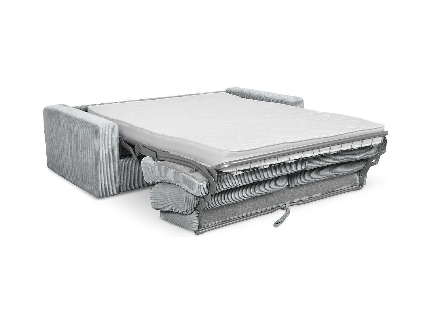 Canapé 3 places convertible en Velours côtelé - gris clair - NONA