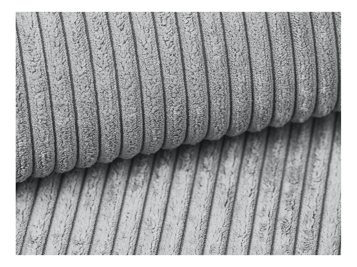 Canapé 3 places convertible en Velours côtelé - gris clair - NONA