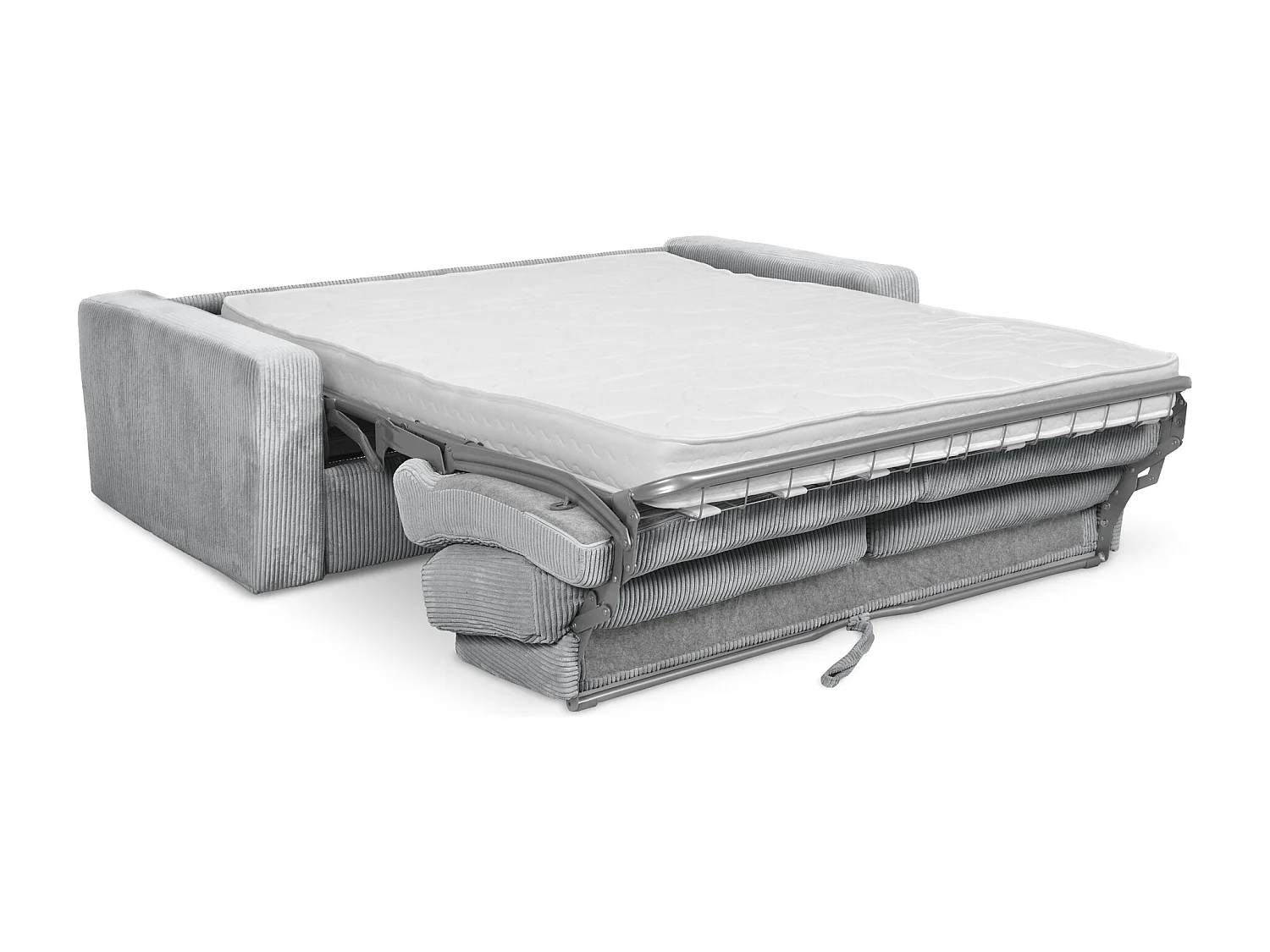 Canapé 3 places convertible en Velours côtelé - gris clair - NONA