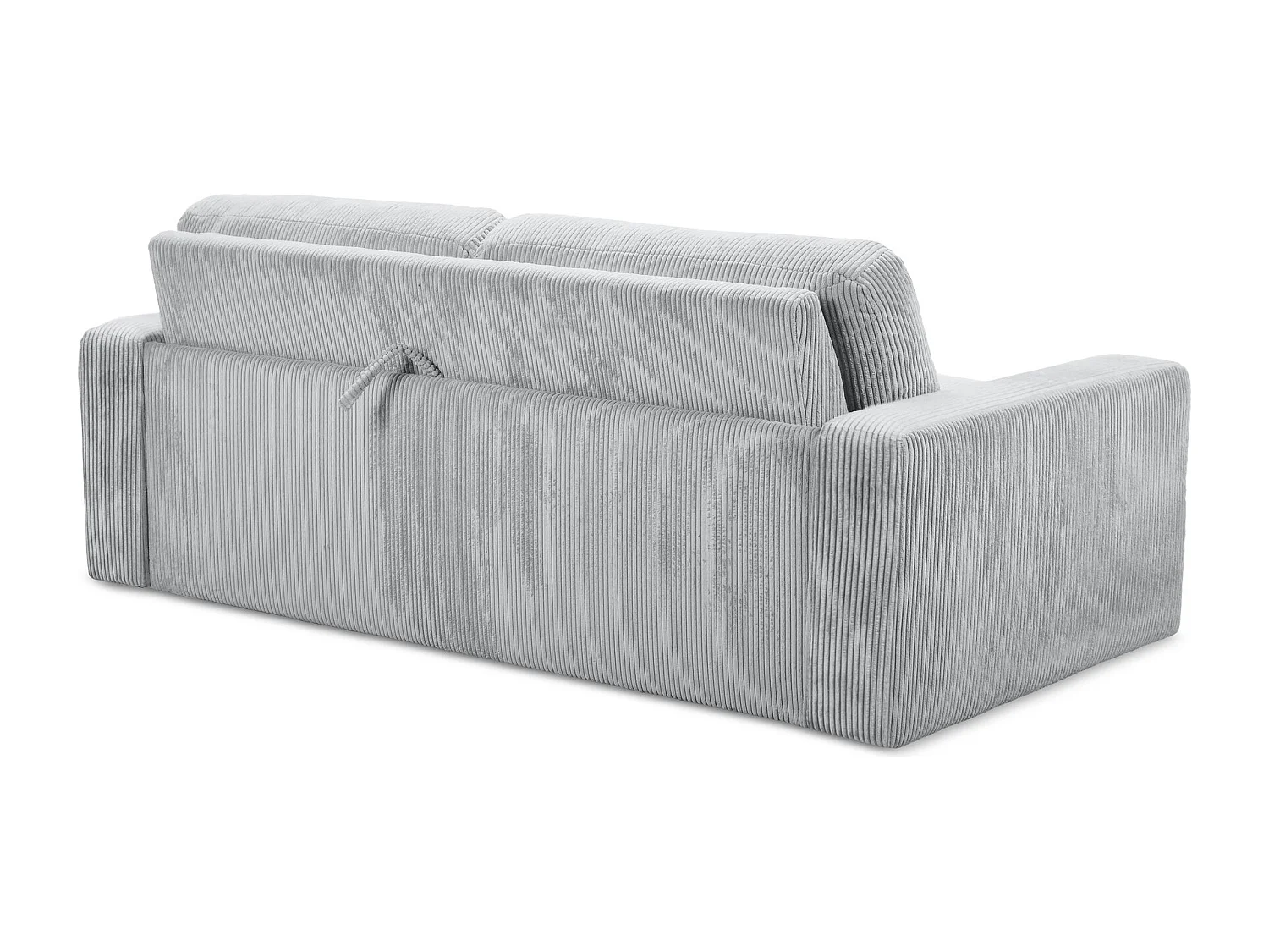 Canapé 3 places convertible en Velours côtelé - gris clair - NONA