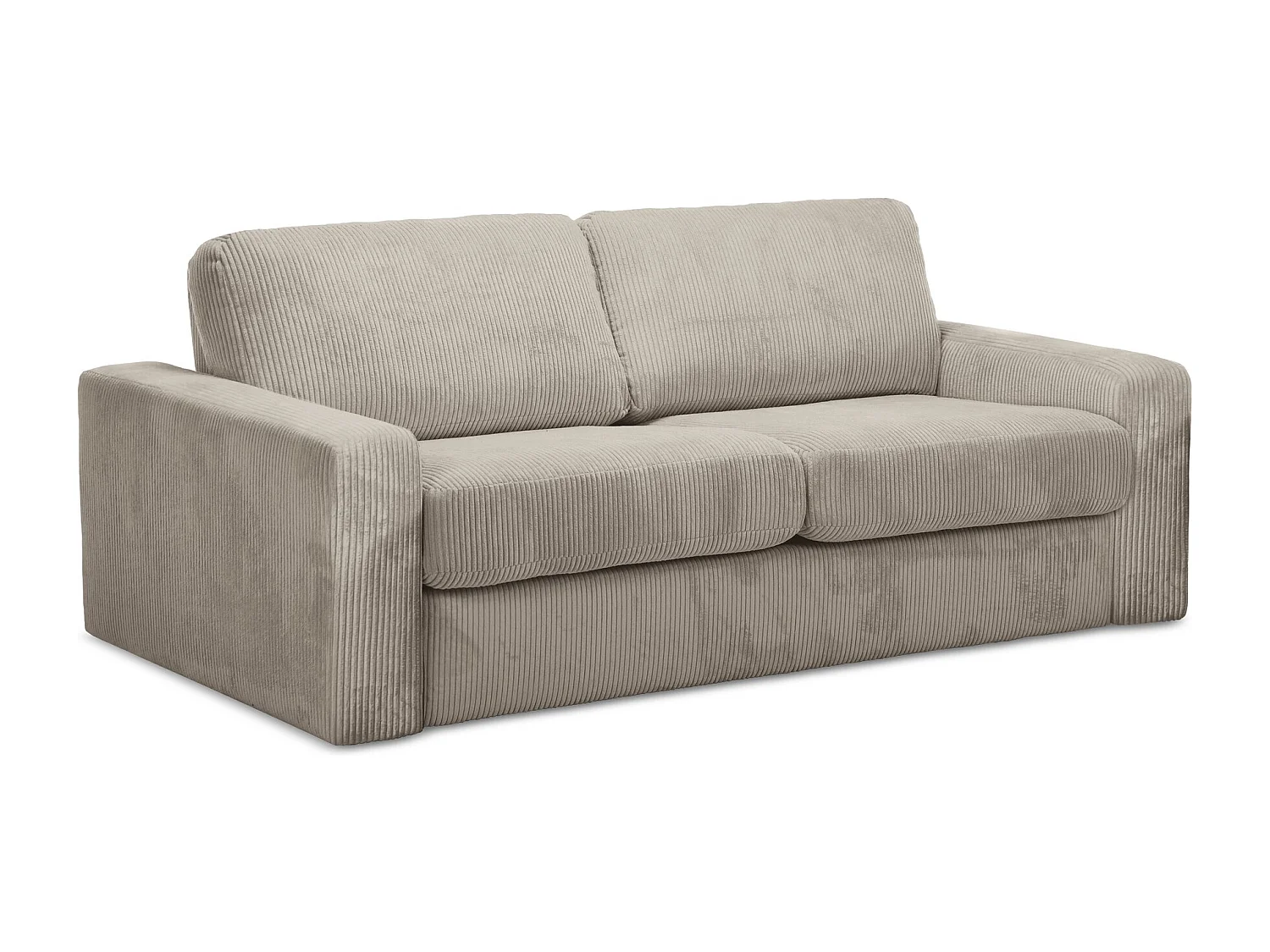 3-Sitzer Sofa mit Schlaffunktion - - Cord - Dunkelbeige - NONA