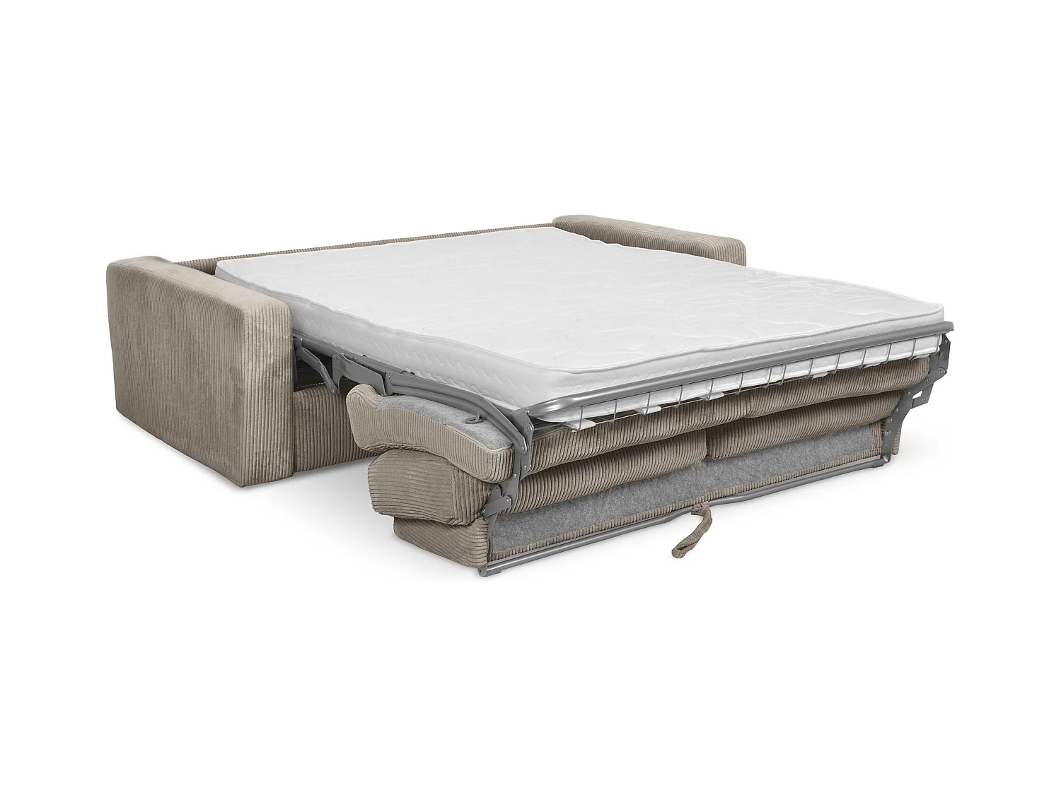 3-Sitzer Sofa mit Schlaffunktion - - Cord - Dunkelbeige - NONA