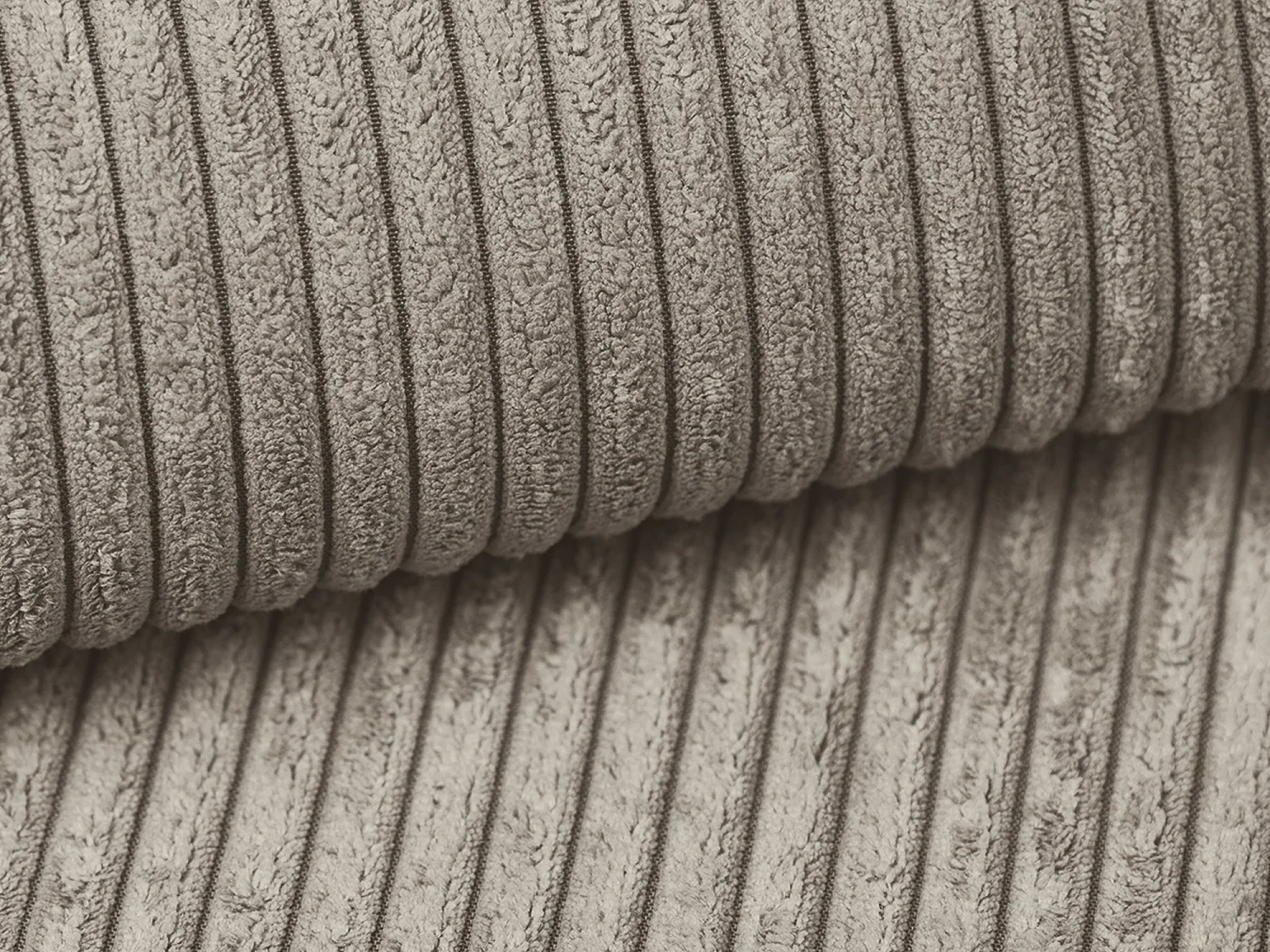 3-Sitzer Sofa mit Schlaffunktion - - Cord - Dunkelbeige - NONA