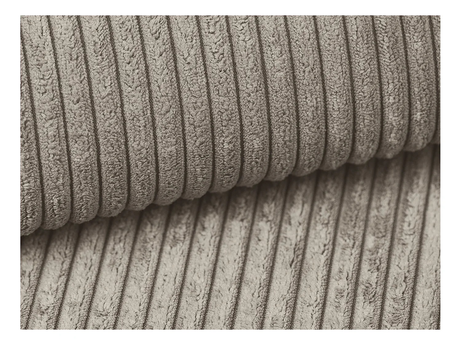 3-Sitzer Sofa mit Schlaffunktion - - Cord - Dunkelbeige - NONA