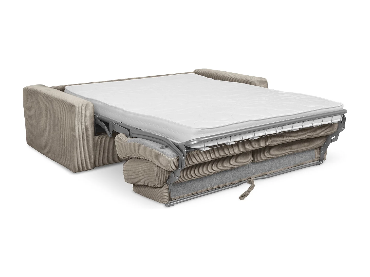 Canapé 3 places convertible en Velours côtelé - beige foncé - NONA