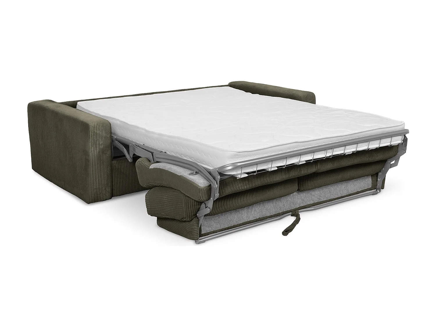 Canapé 3 places convertible en Velours côtelé - olive - NONA