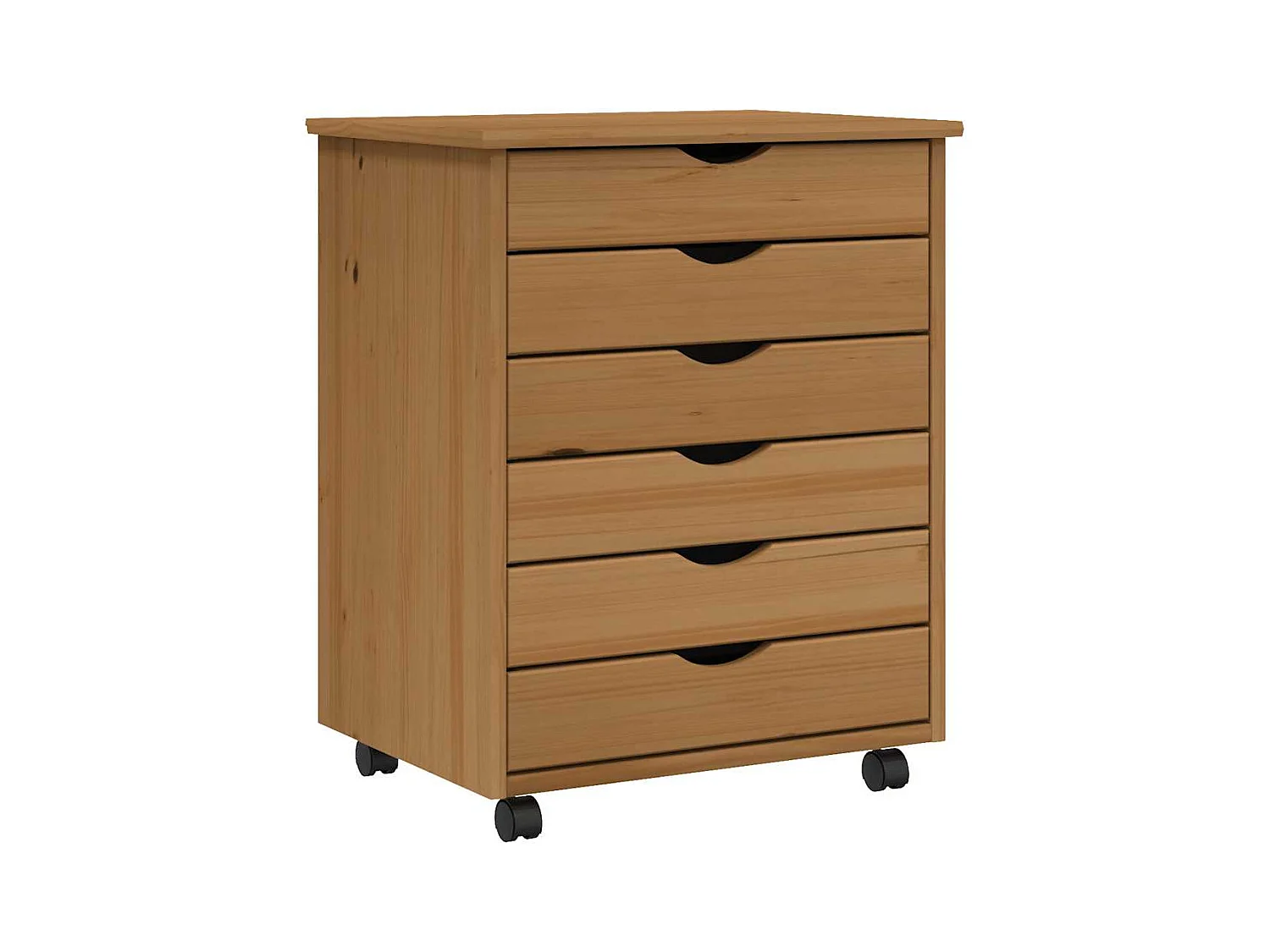Cajonera con ruedas MOSS madera maciza pino marrón miel