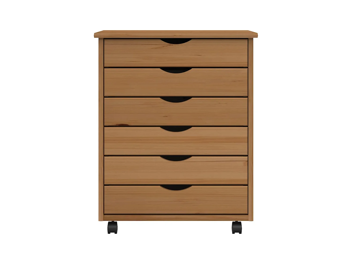 Cajonera con ruedas MOSS madera maciza pino marrón miel