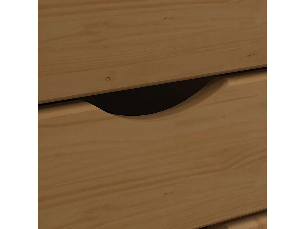 Armoire roulante avec tiroirs MOSS bois de pin marron miel