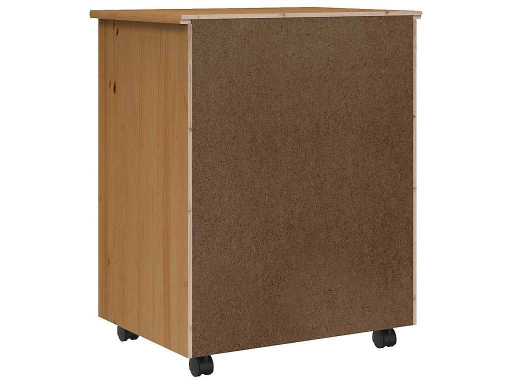 Armário c/ rodas e gavetas MOSS pinho maciço castanho-mel
