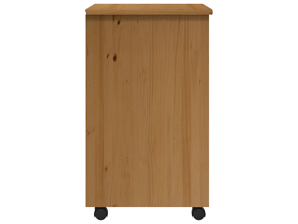 Armário c/ rodas e gavetas MOSS pinho maciço castanho-mel